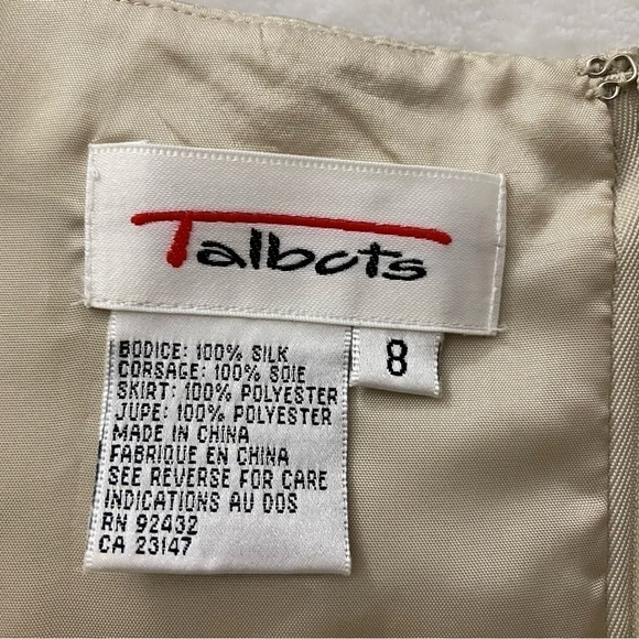 TALBOTS 100% Silk Short Sleeve Sheath Dress Size 8 - Picture 4 of 5